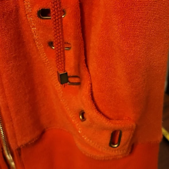 Boston Proper short sleeve hooded sport jacket. Size XS,  Coral (orange tint) - Picture 2 of 9